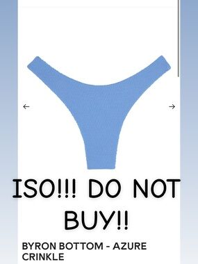 Women’s Monday swim bottoms in azure crinkle